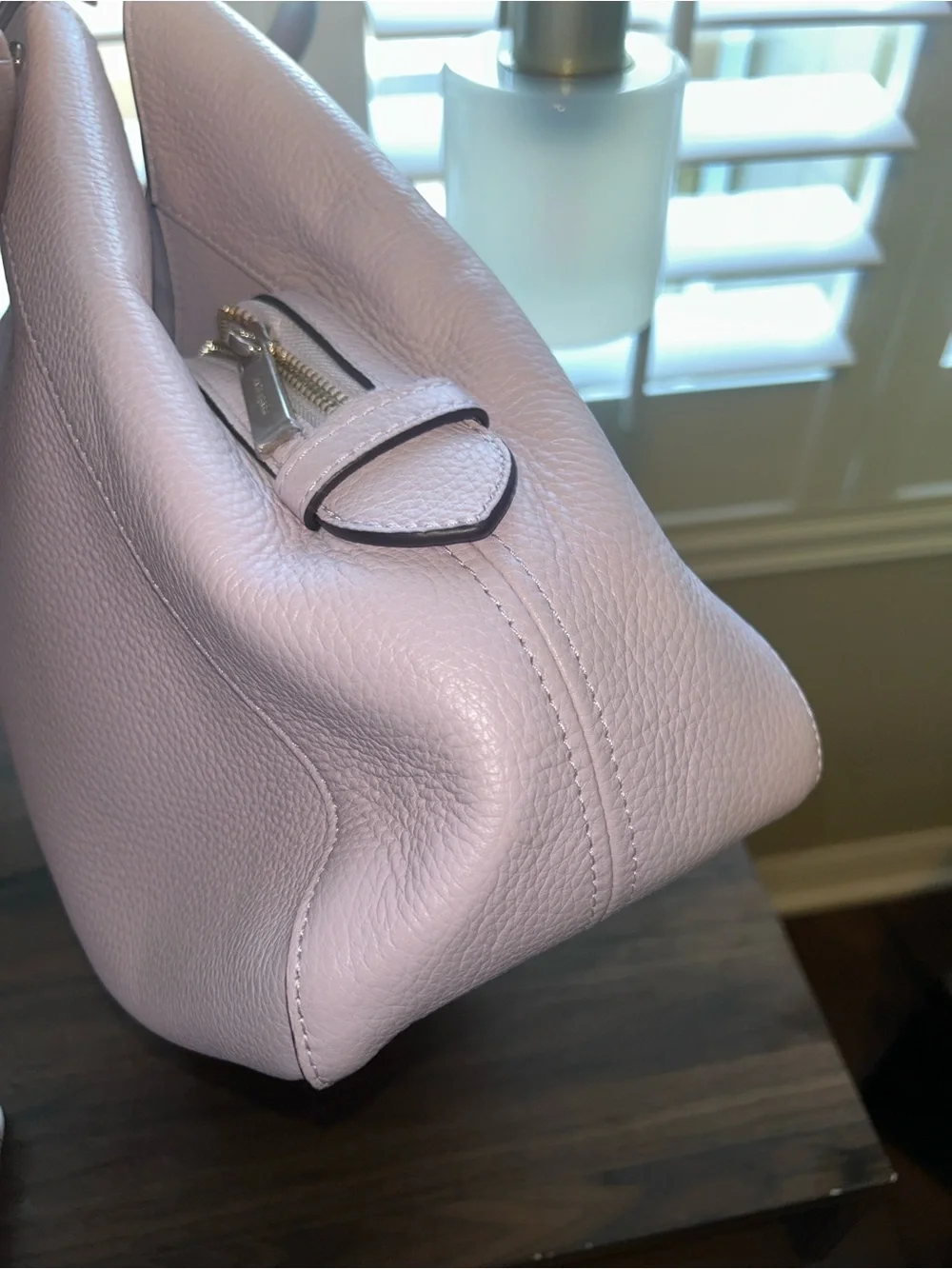 kate spade Leila pebbled leather shoulder bag with matching wallet in baby pink